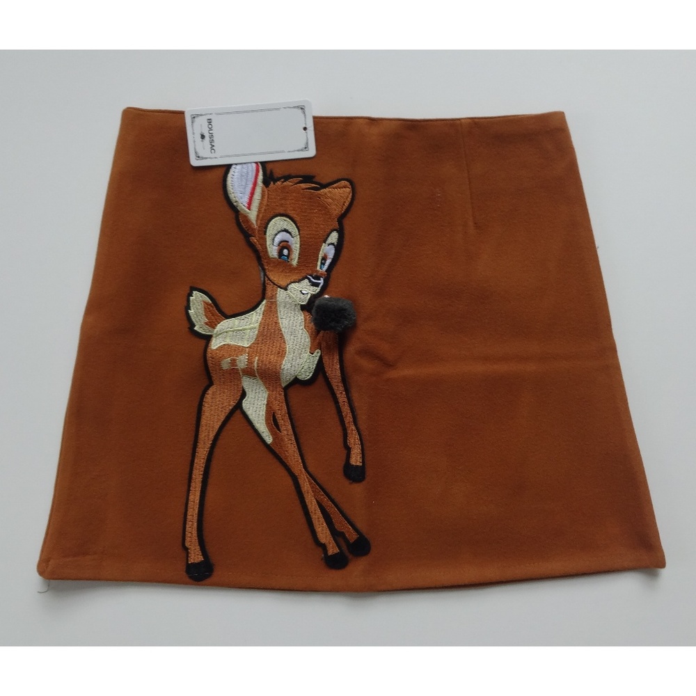 Disneys Bambi Deer Embroidered Brown Small Skirt - Picture 2 of 4